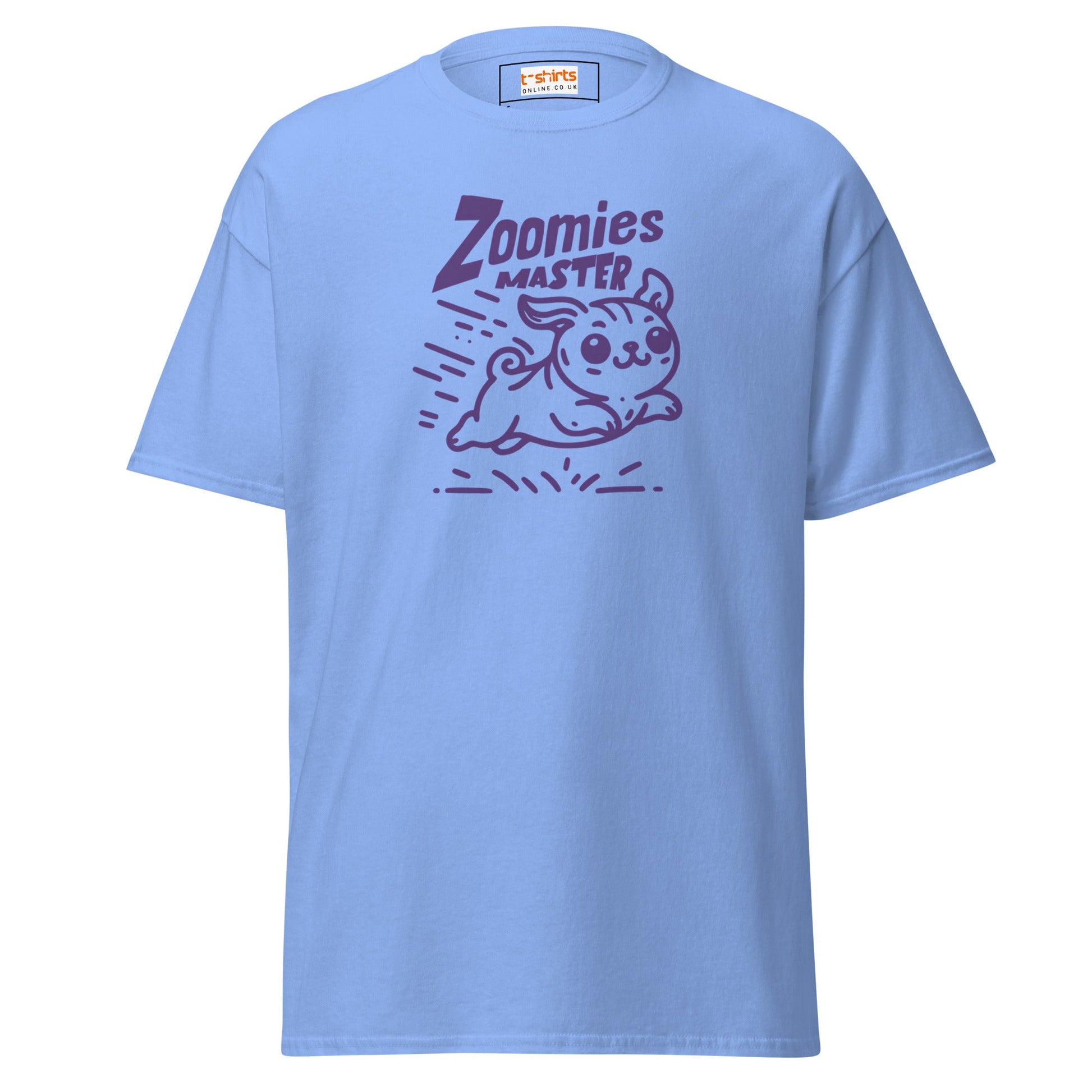 Zoomies Master | Bold Dog T-Shirt - Carolina Blue - T-Shirts Online
