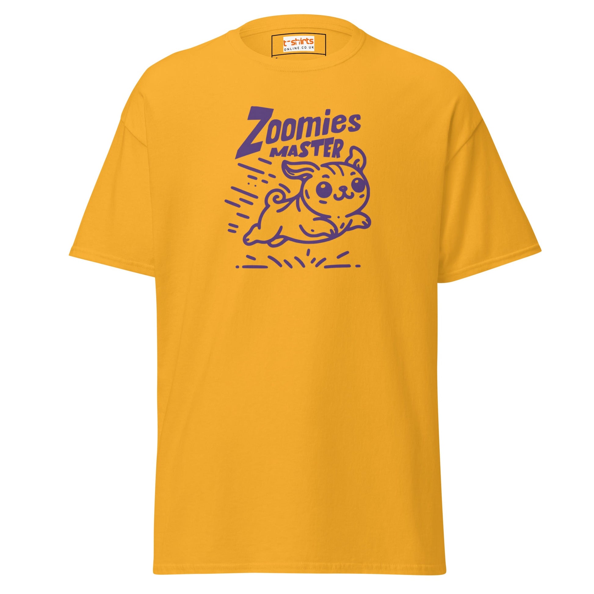 Zoomies Master | Bold Dog T-Shirt - Gold - T-Shirts Online