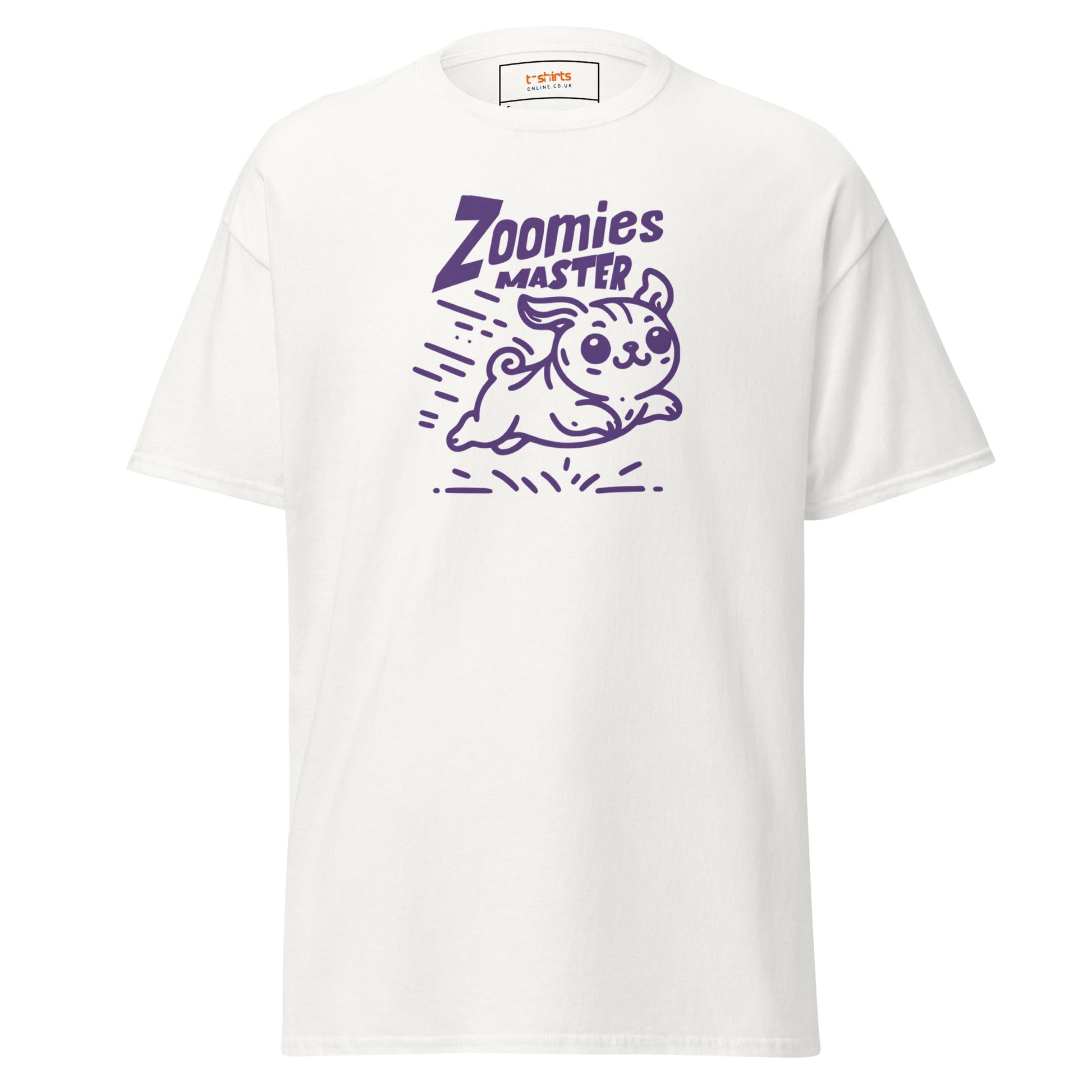 Zoomies Master | Bold Dog T-Shirt - White - T-Shirts Online