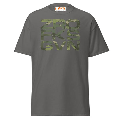 ZRO FKS GVN T-Shirt | Camo Style Bold Graphic Tee - Charcoal - T-Shirts Online