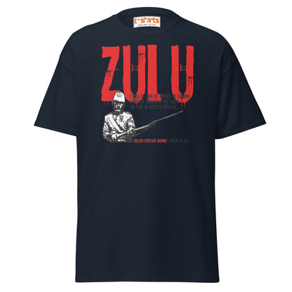 Zulu T-Shirt | Bold Red Graphic Tee with Psalm 46 Quote - Navy - T-Shirts Online