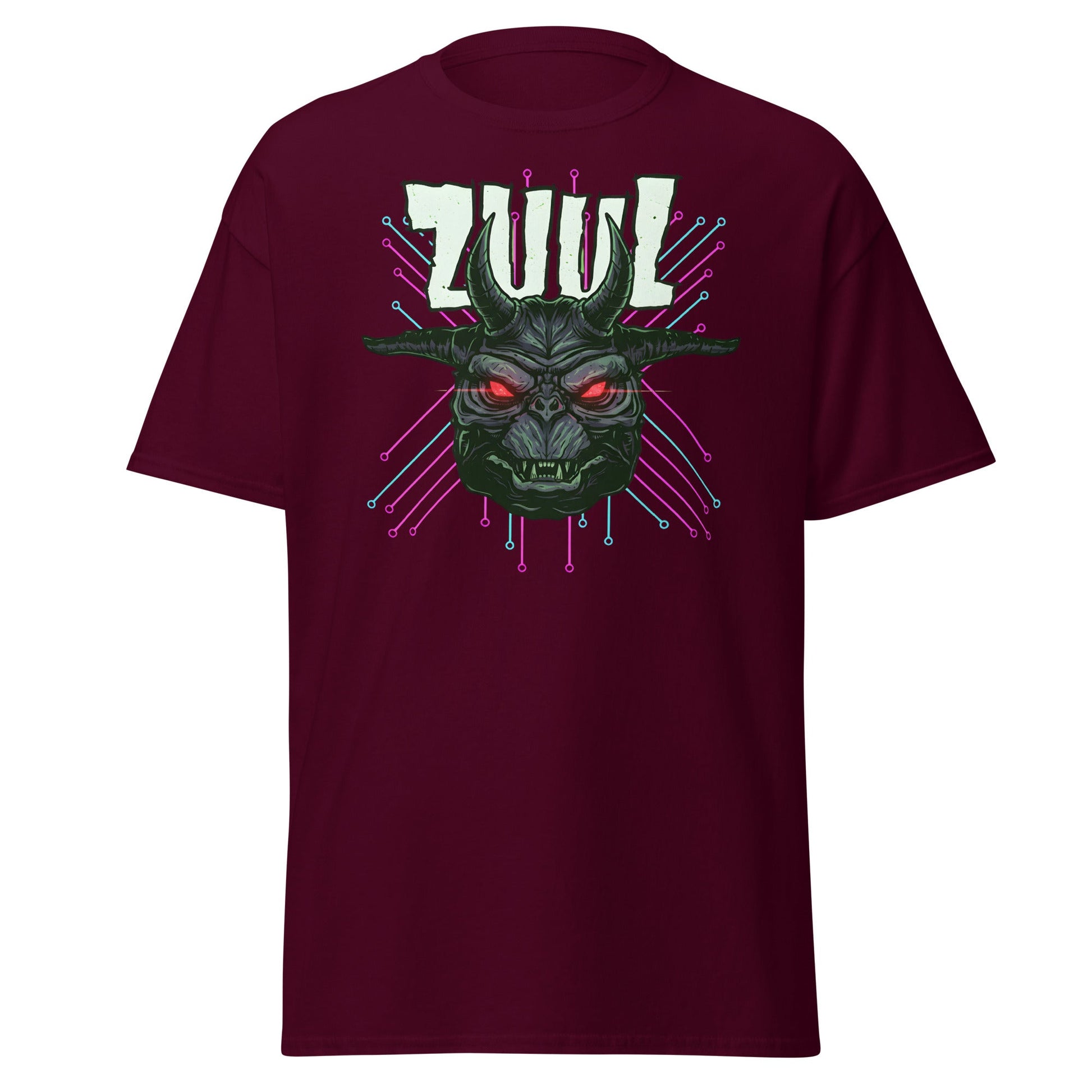 Zuul T-Shirt - Ghostbusters Demon Gatekeeper Tee - Maroon - T-Shirts Online